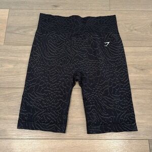 GYMSHARK Black Gray Adapt Animal Print Seamless Active Workout Gym Shorts Sz‎ XL